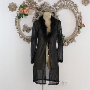 Black marabou sheer robe Breakin Loose New York